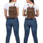 Rucksackhandtasche Damen Leder