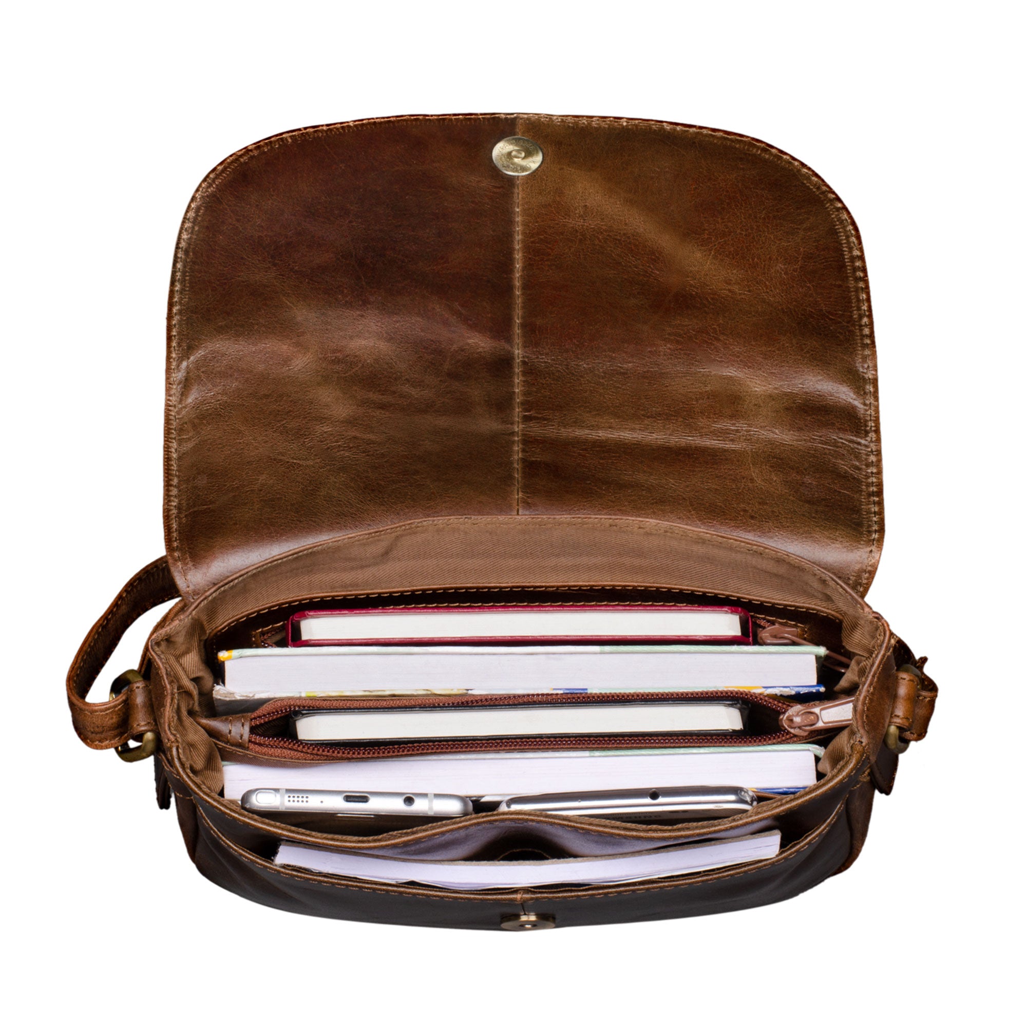 Ledertasche Damen klein braun