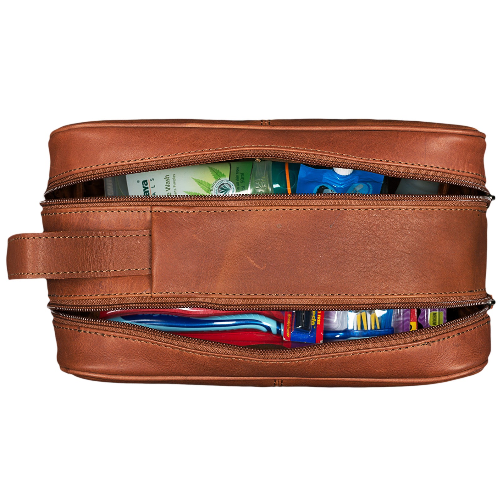 Leder Vintage Waschtasche