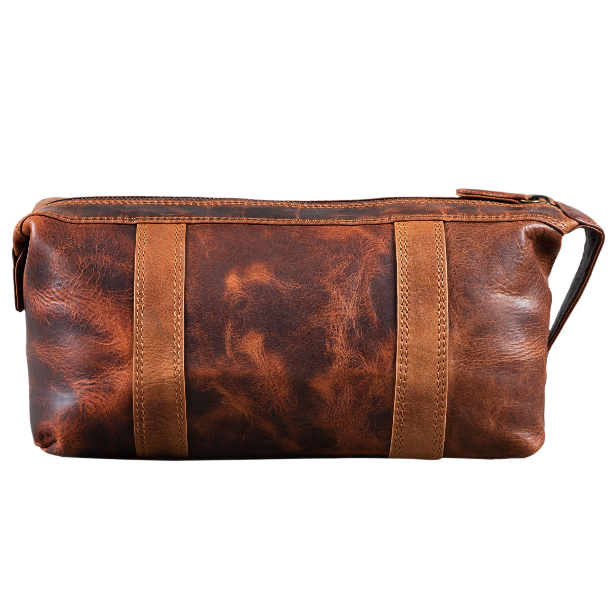 Vintage Kulturtasche Toilettentasche Leder