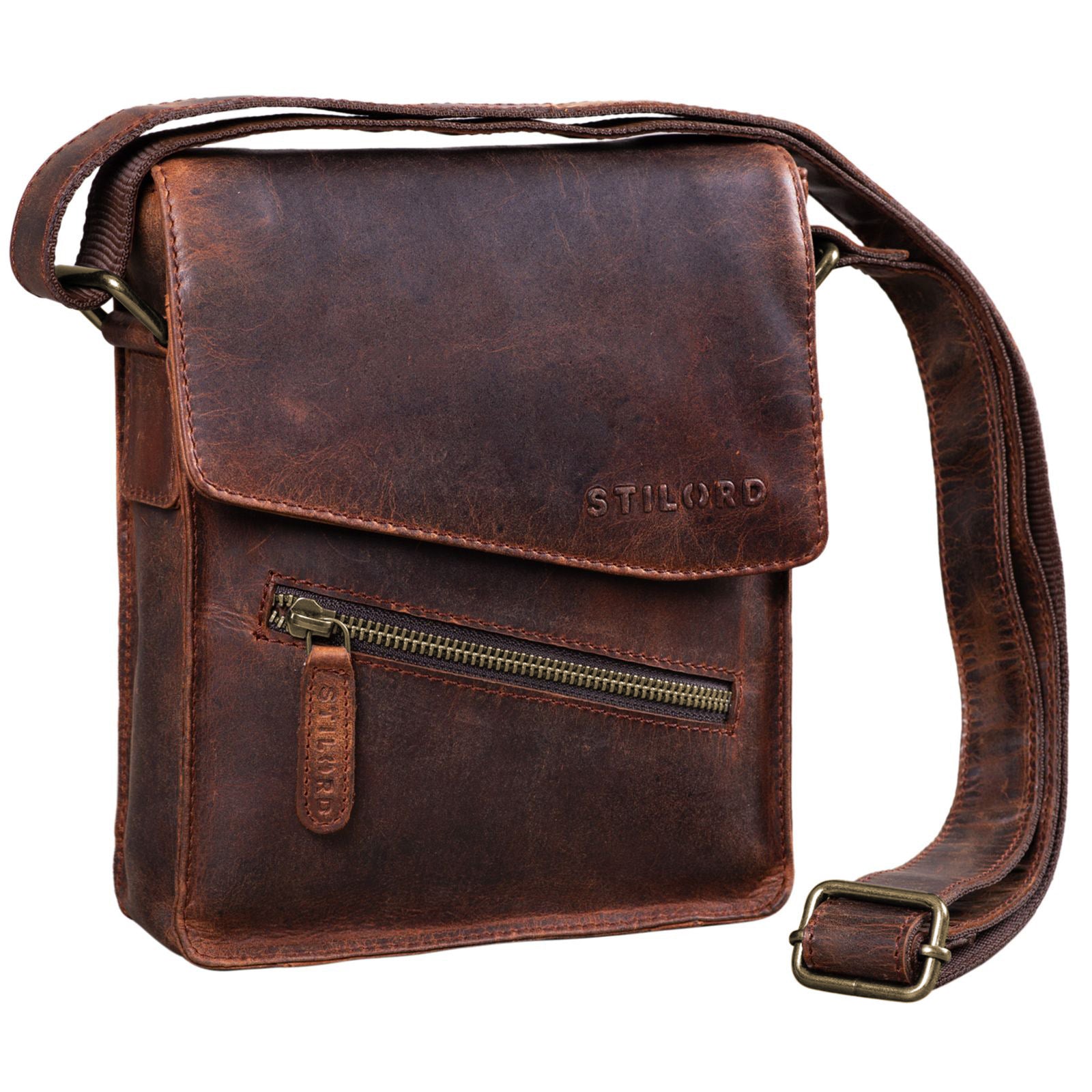 Ledertasche Männer dunkel braun