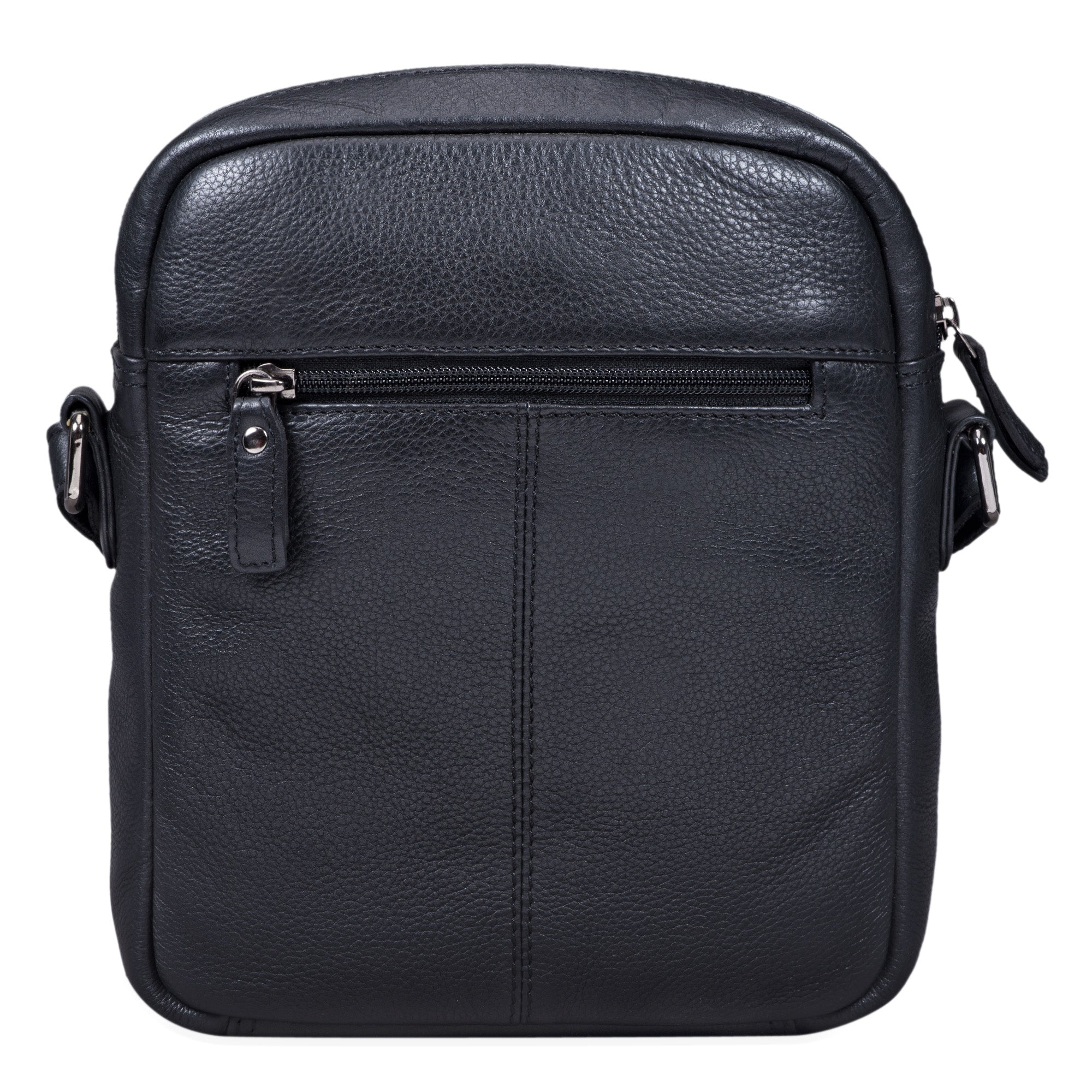 schwarze Leder Messenger Bag