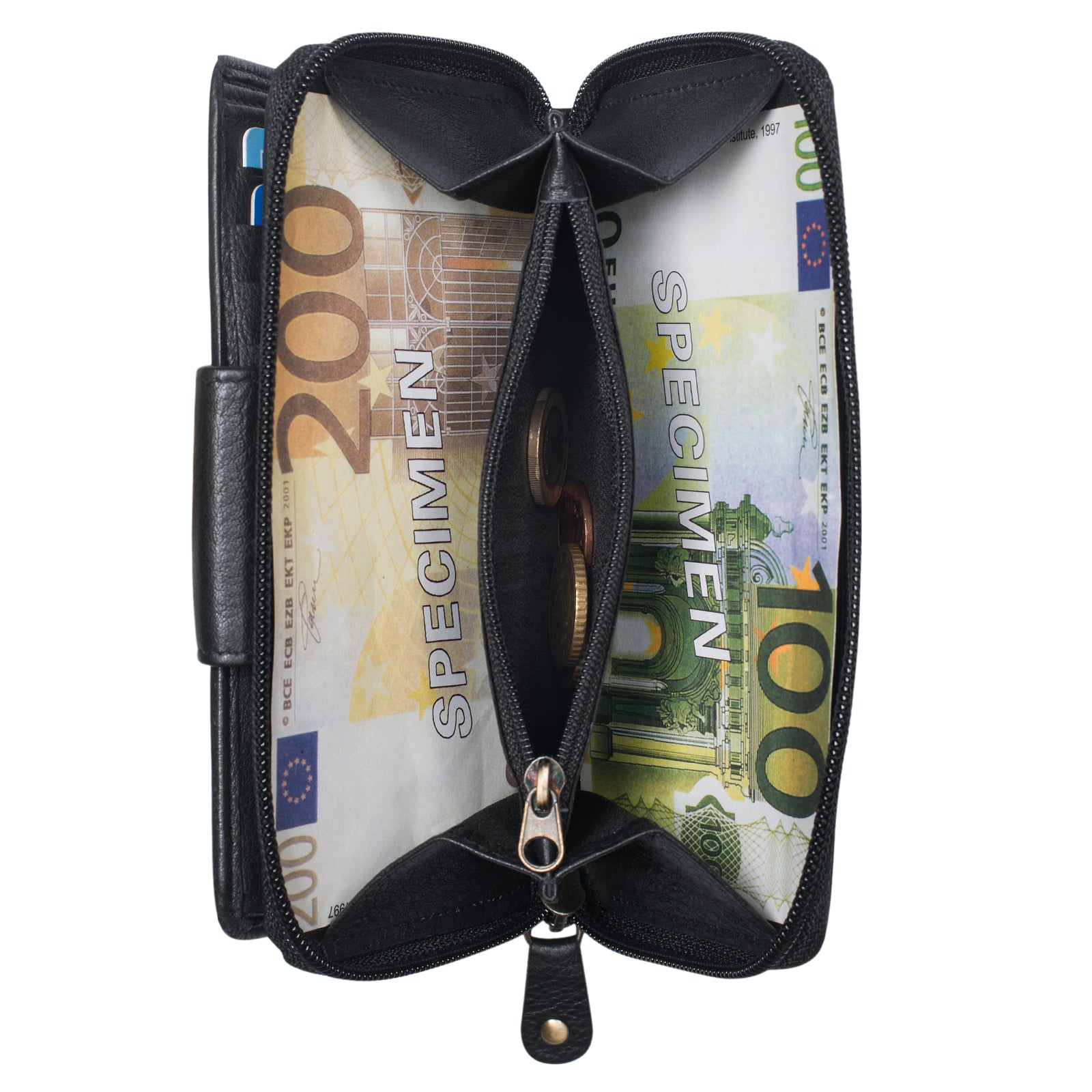 Geldbörse Vintage Design Leder schwarz