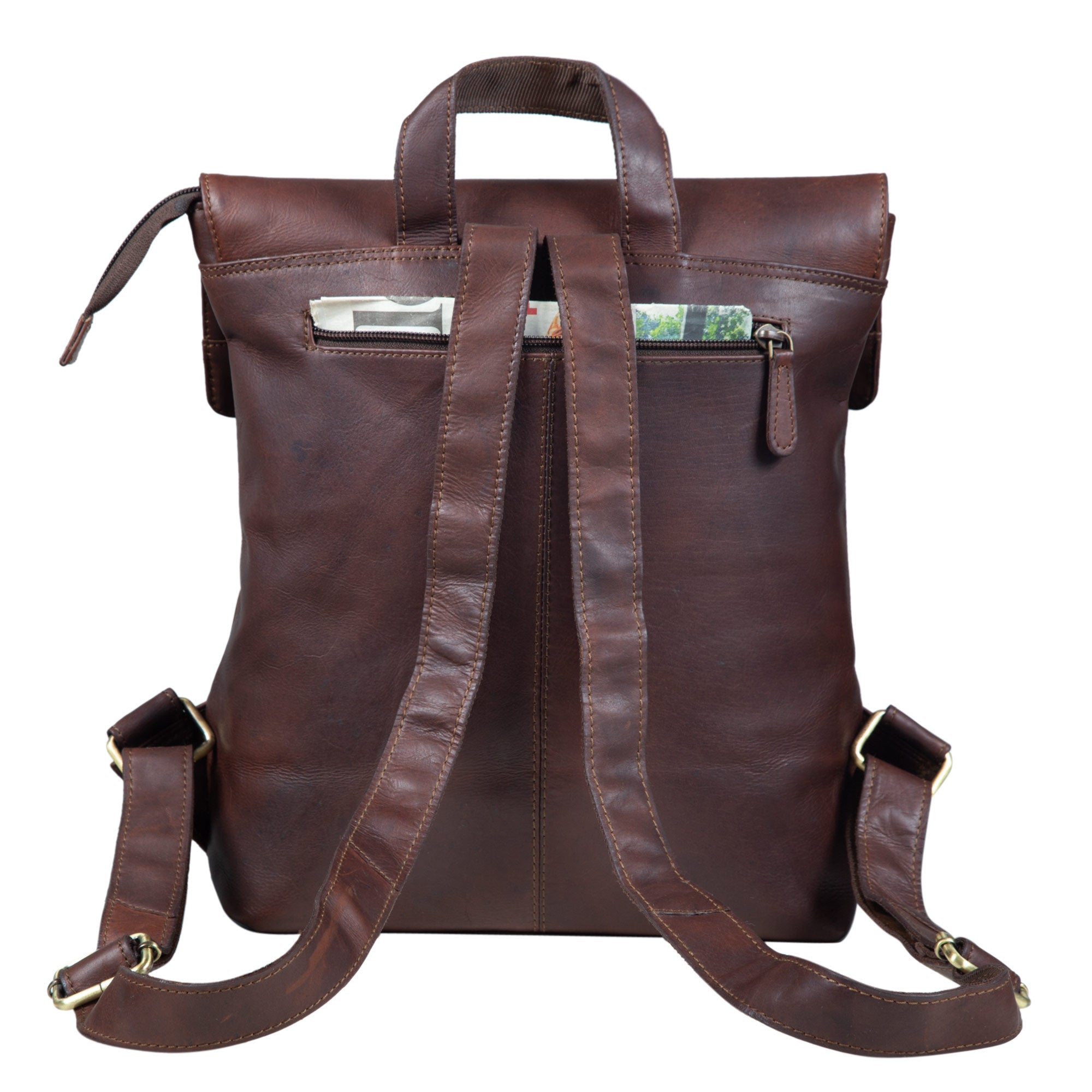 Großer Rucksack echtes Leder dunkel-braun