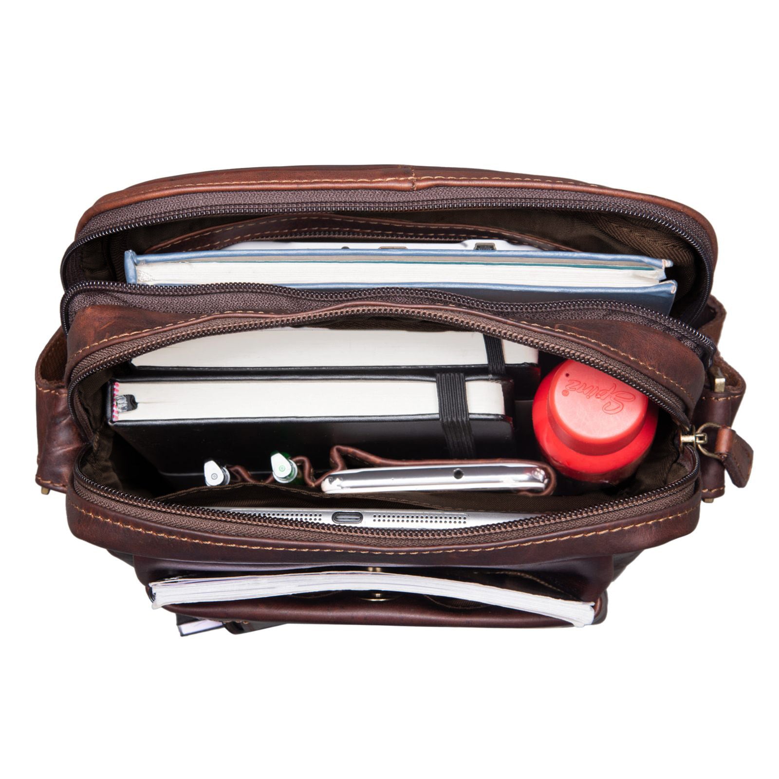 Kleine Ledertasche Vintage Braun