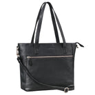 Henkeltasche Leder schwarz aus der schrägen Frontalperspektive