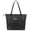 Tote Bag Leder schwarz aus der Rückansicht