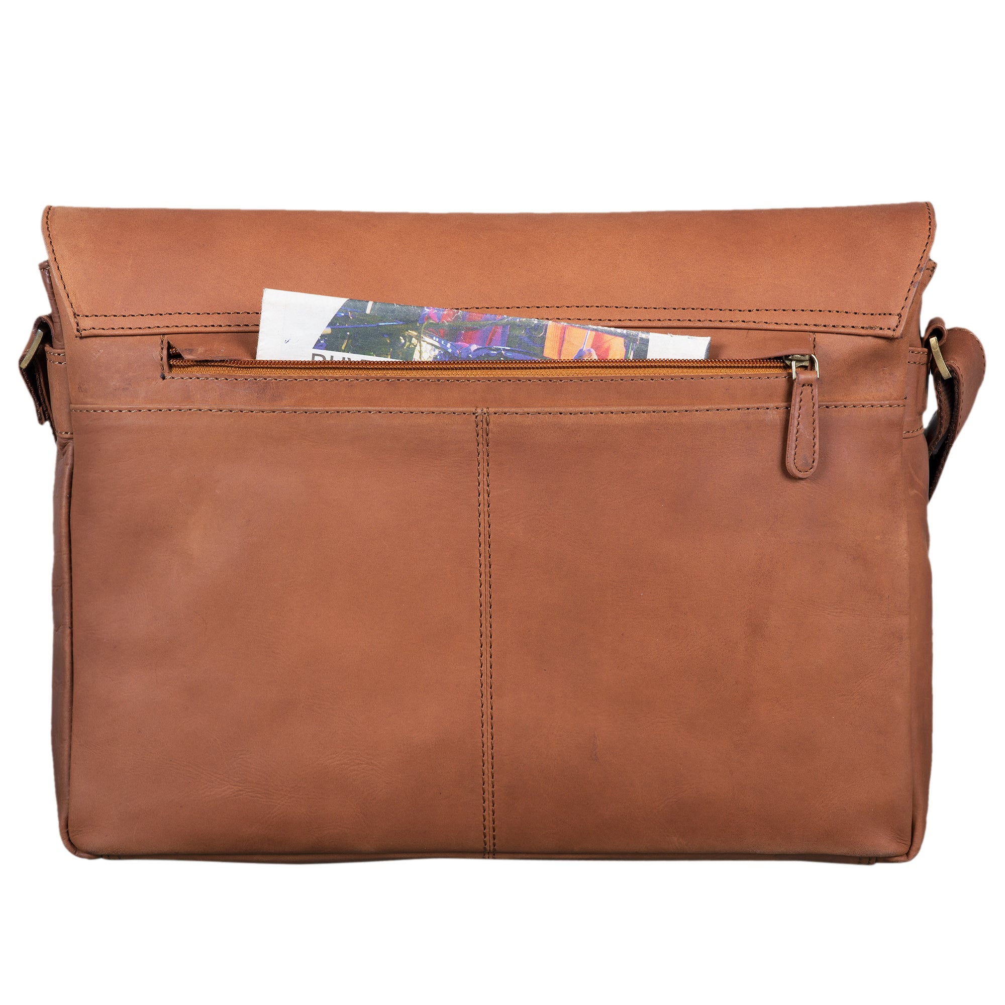 Große Ledertasche zum Umhängen Vintage braun