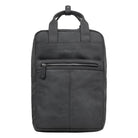 Großer Leder Laptoprucksack Damen grau