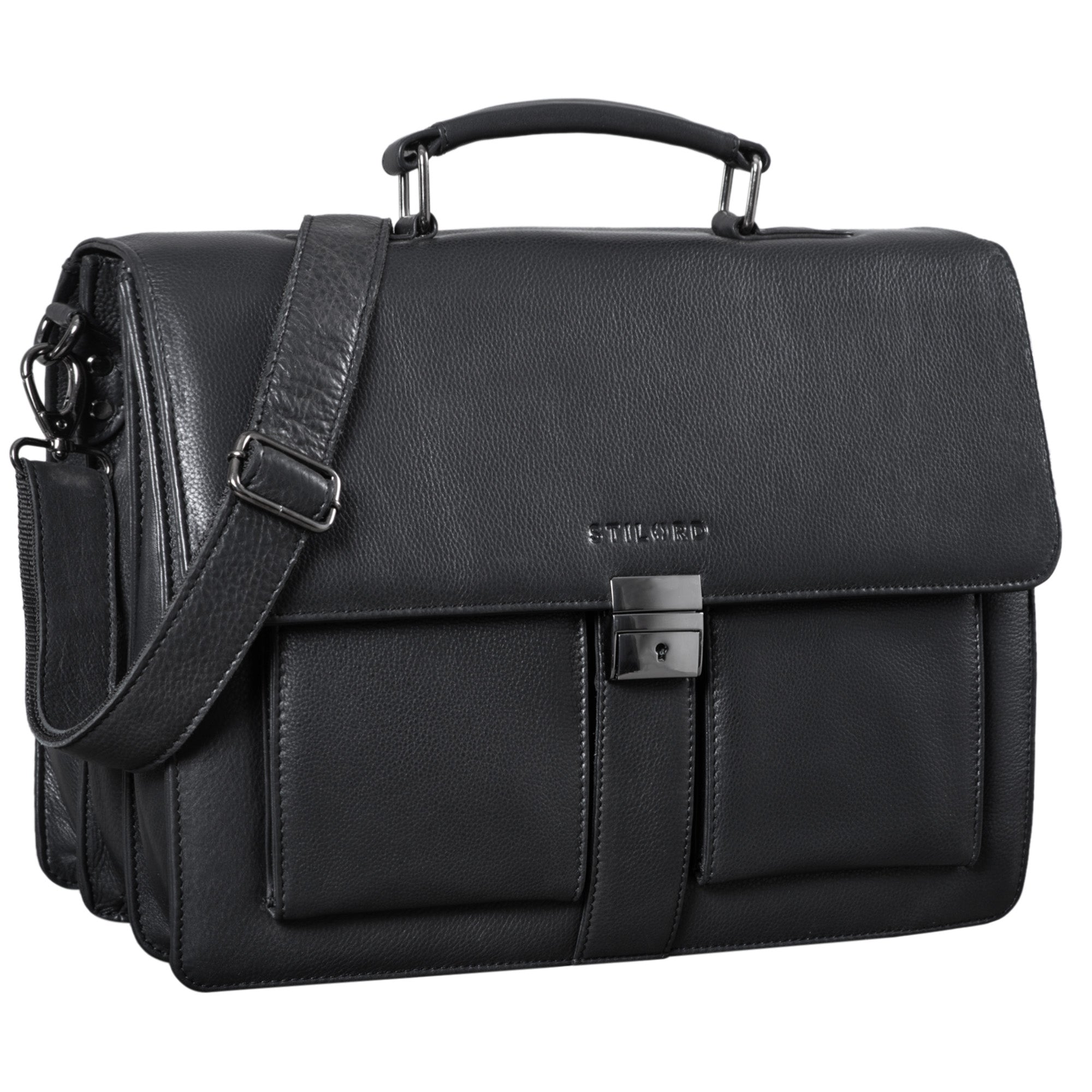 Leder Aktentasche Herren schwarz