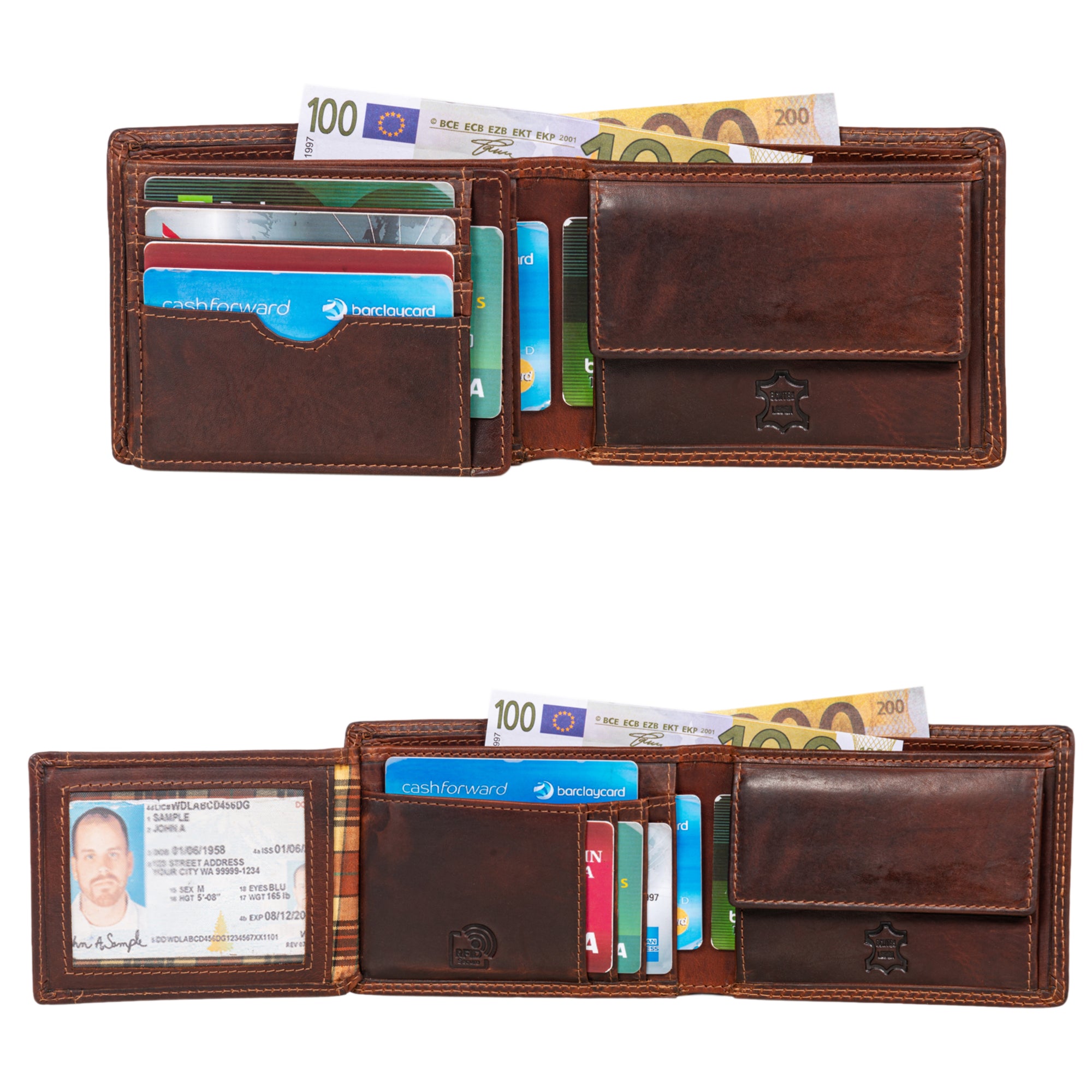 Geldbörse Leder für Männer RFID