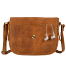 Vintage Lederhandtasche Damen braun