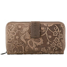 Vintage Leder Portemonnaie Blumen