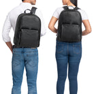 Herrenrucksack Leder schwarz