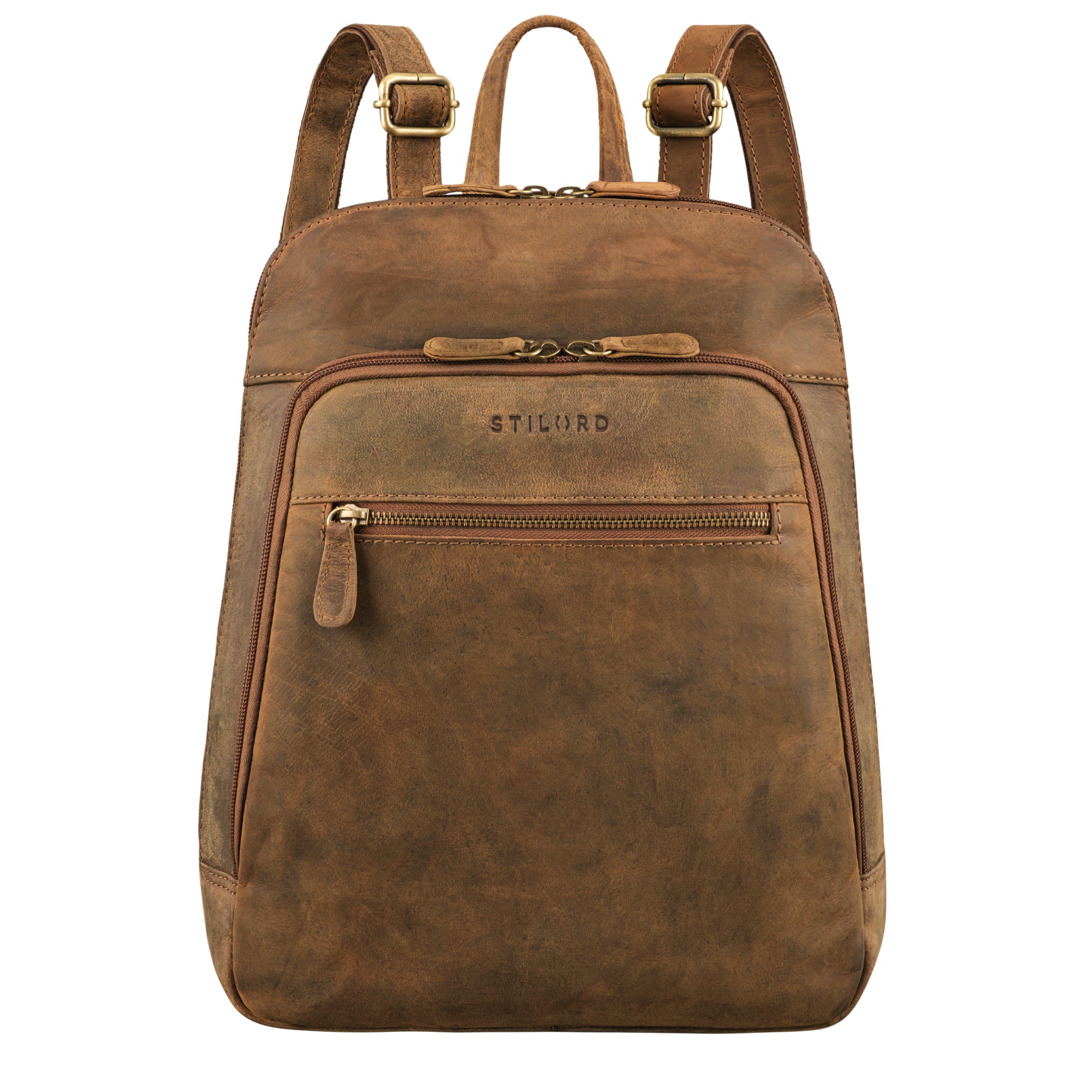 brauner Lederrucksack für Damen
