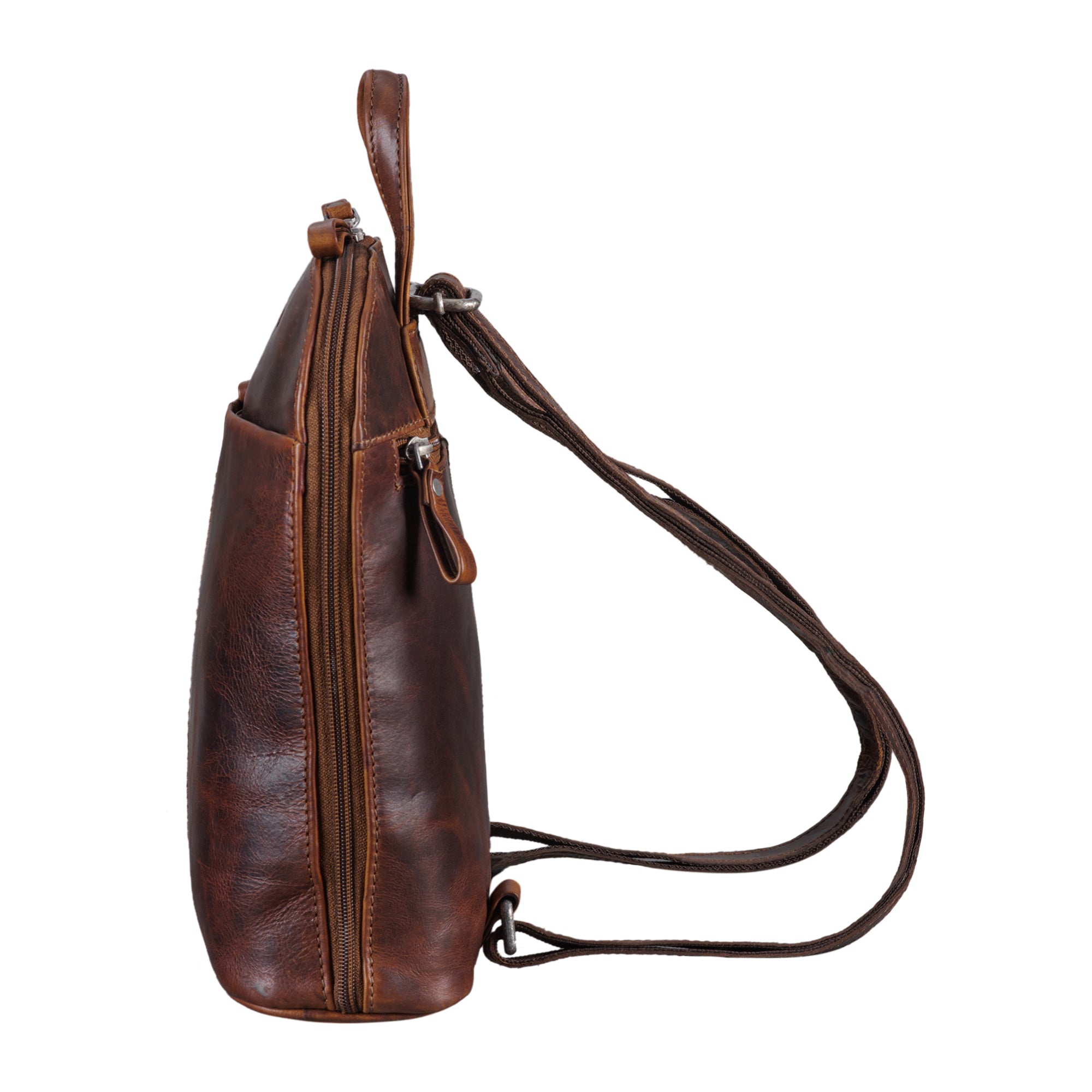Lehrerrucksack Leder Retro braun