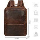 Glattleder Rucksack Herren dunkel-braun
