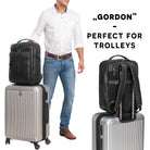 Leder Trolley Rucksack schwarz