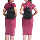 Schwarzer Lederrucksack Damen