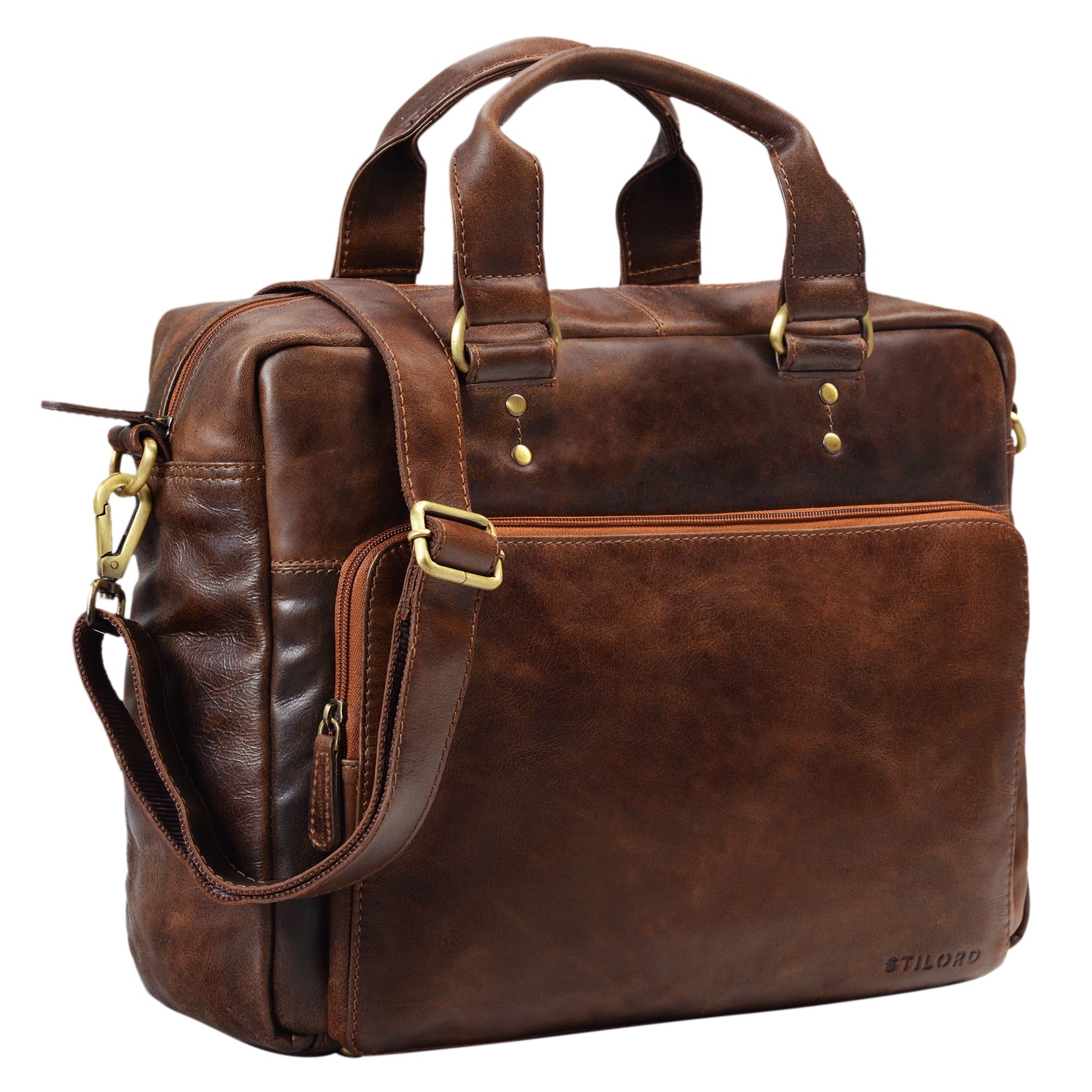 Leder Aktentasche Herren Vintage braun