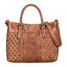 "Daniela" Fashionable Leather Handbag Ladies with Braided Look