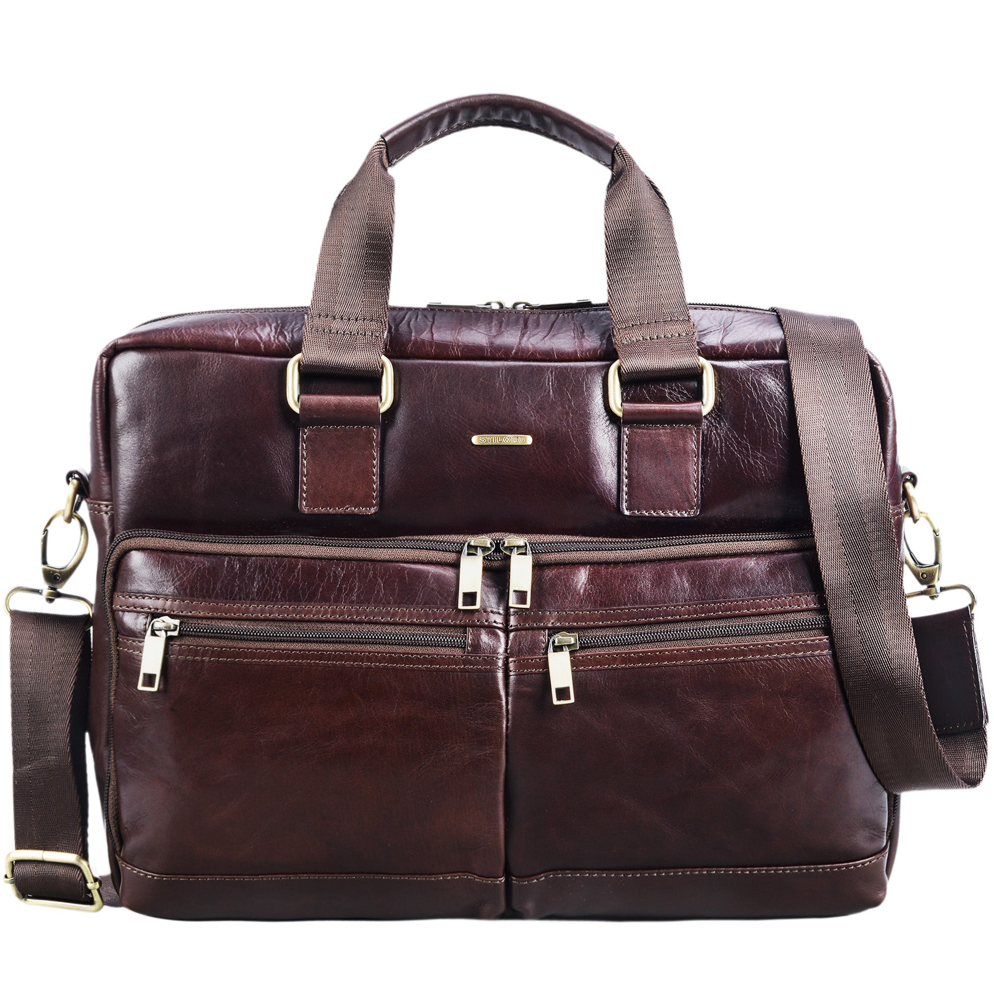 Leder Businesstasche Herren Damen dunkelbraun