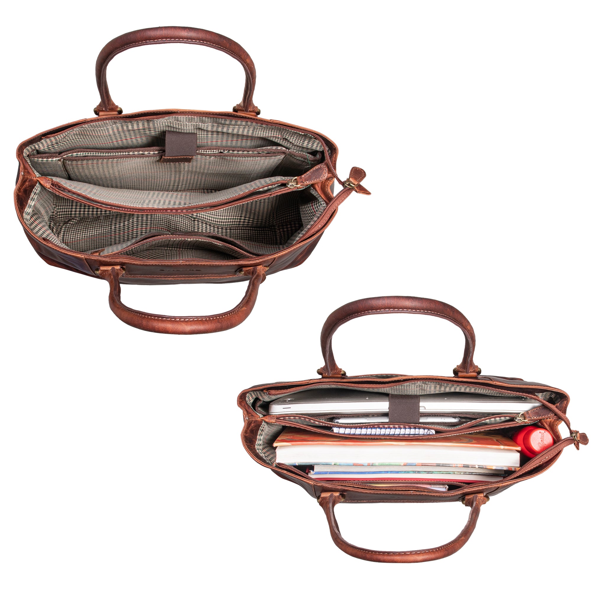 Laptop Ledertasche braun Damen 15,6 Zoll