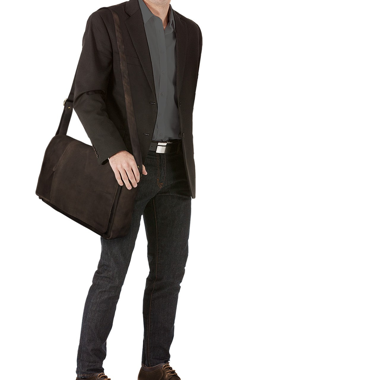 Dunkelbraun Herren Ledertasche groß