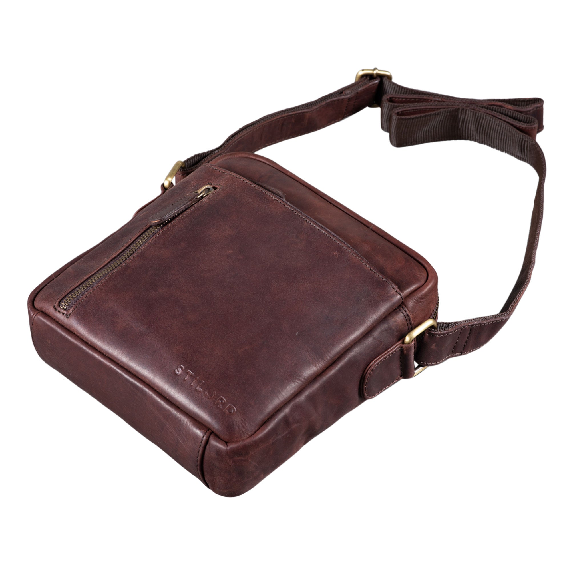 Kleine Herrenhandtasche Echtleder braun