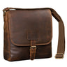Braune Leder Schultertasche Männer Vintage