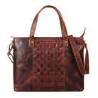 Handtasche geflochten Leder Braun