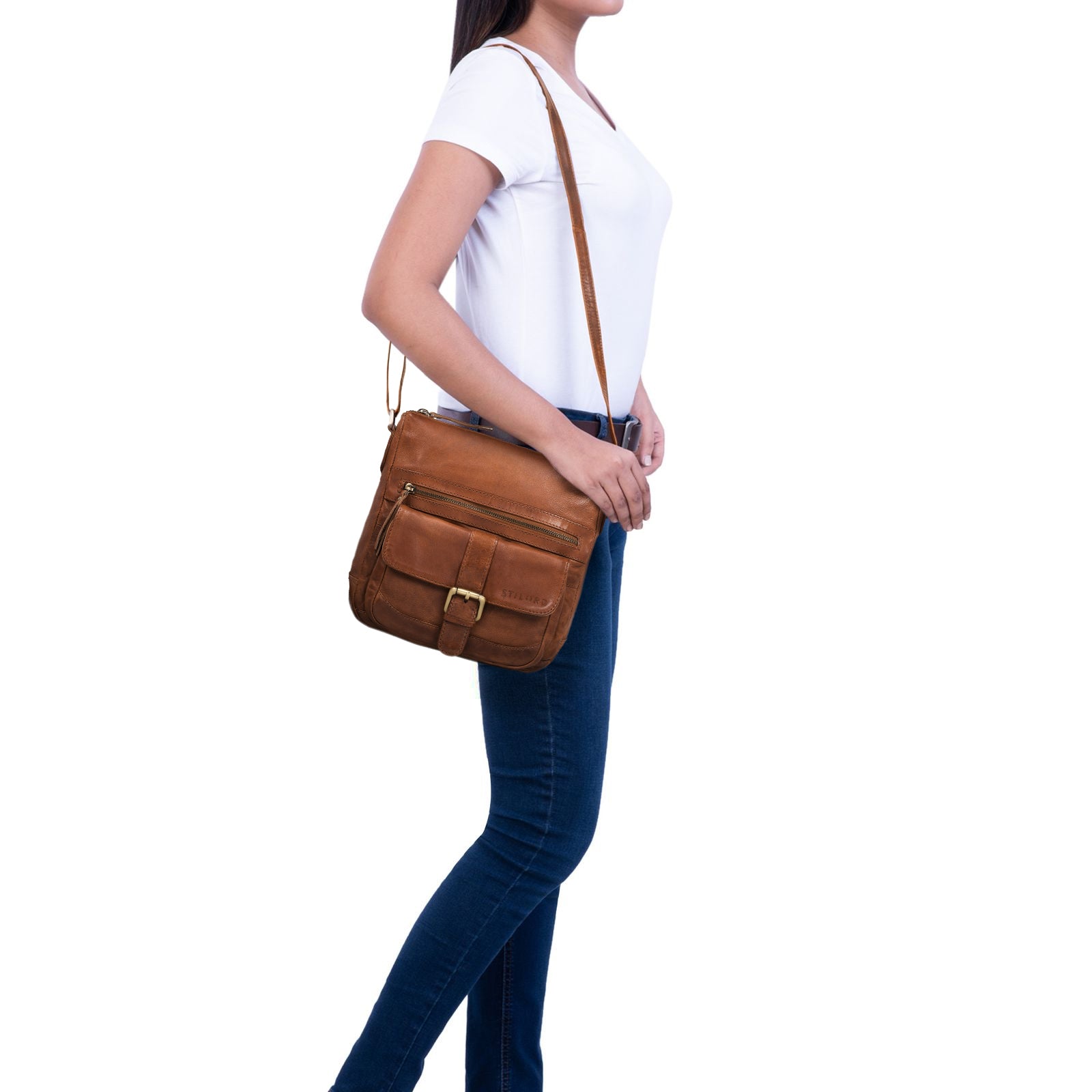 Kleine Ledertasche braun Damen