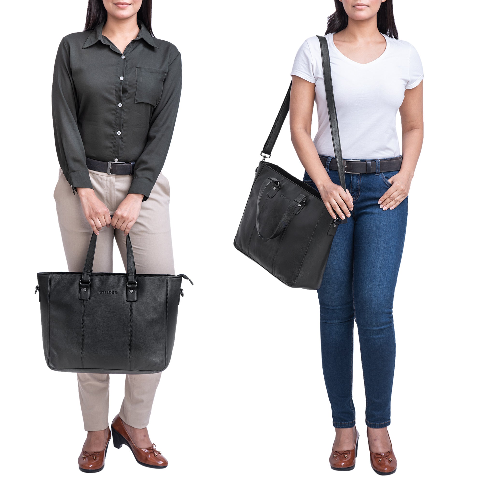 Tasche Damen Leder schwarz