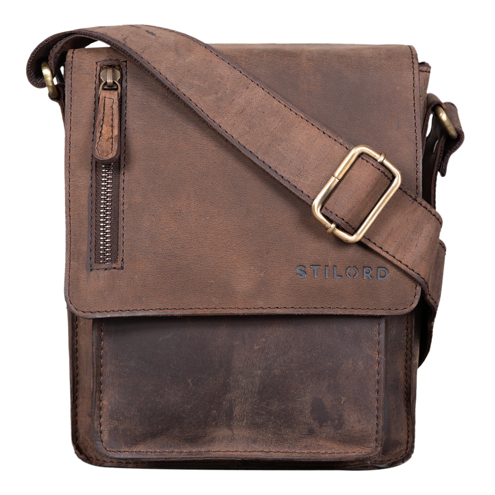 Braune Ledertasche Schultertasche Herren Vintage