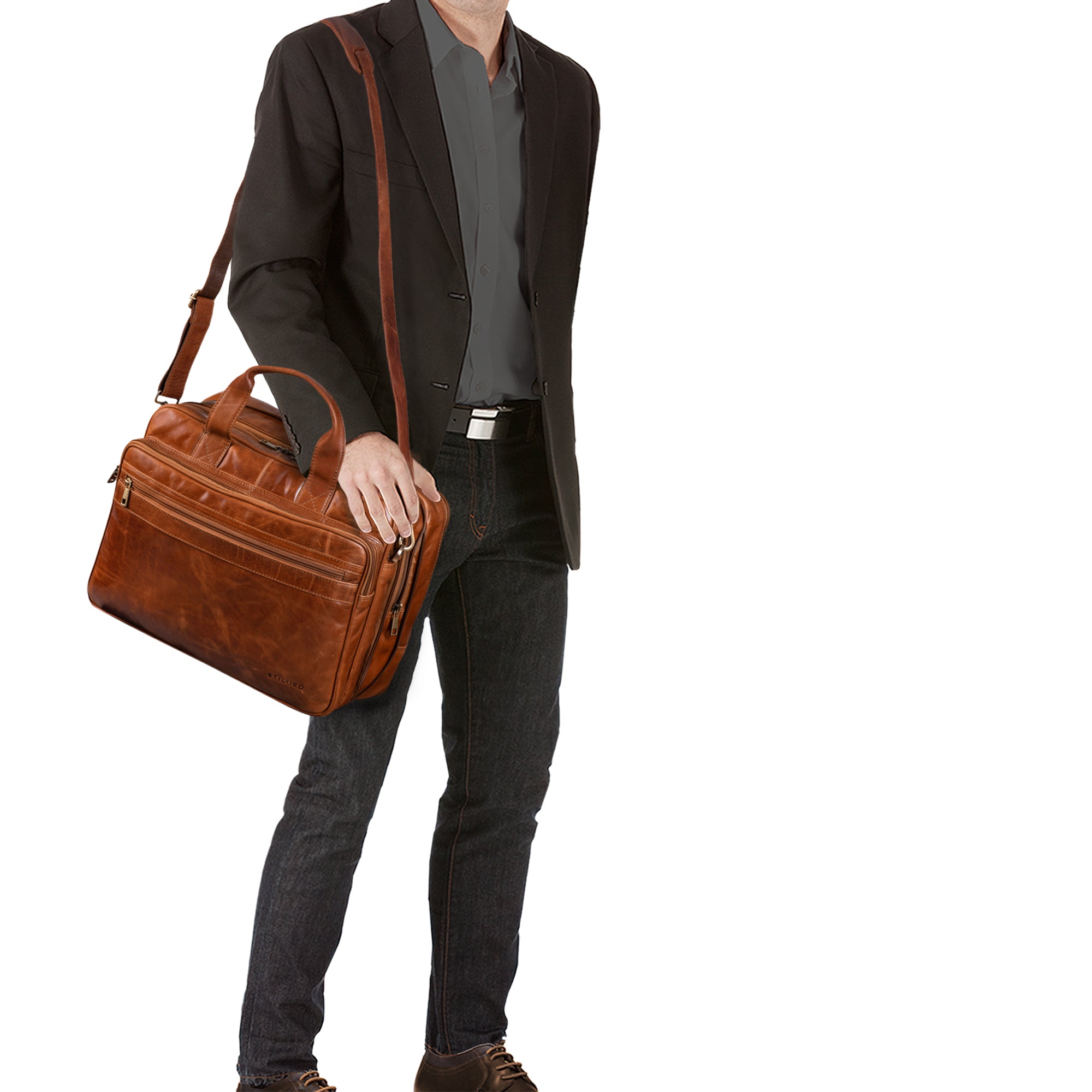 Leder Business Umhängetasche braun