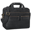 Klassische Lehrertasche Retro Leder schwarz