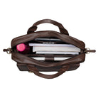 braune Lehrertasche mit Laptopfach Leder