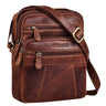 "Omar" Real Leather Shoulder Bag Mens Small Messenger Bag for 8.4 Inch Tablet