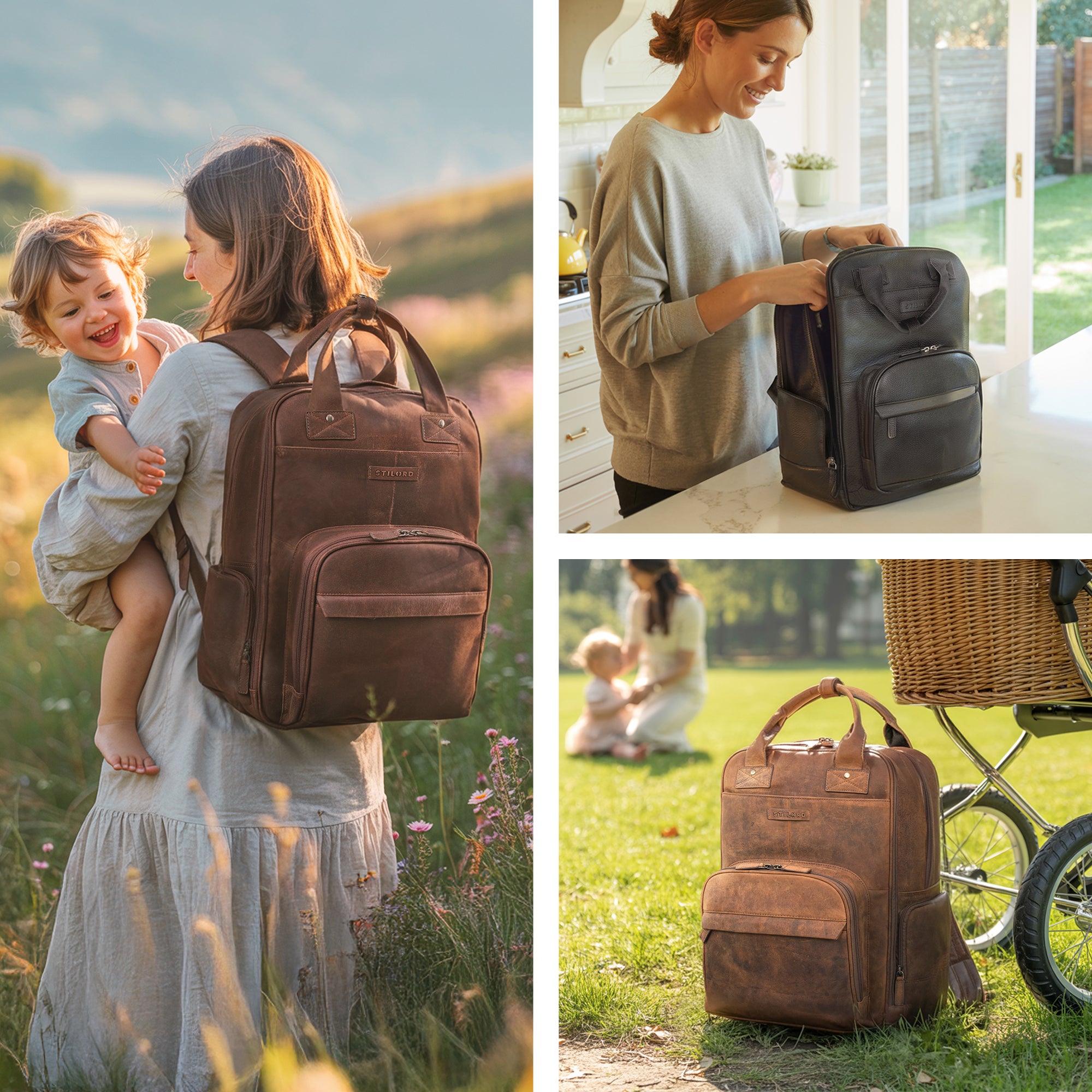 Echtleder Rucksack Mama Vintage Design