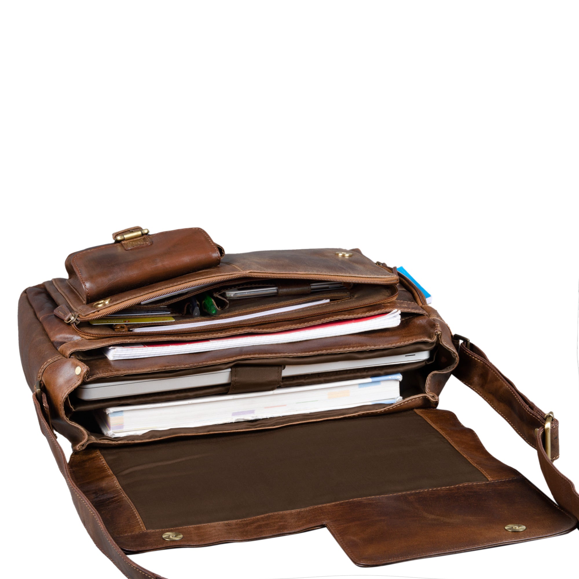 Laptoptasche für 15.6 Zoll Leder braun