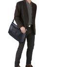 Messengerbag Leder schwarz für Herren
