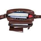 Schultertasche Leder MIttelgross braun