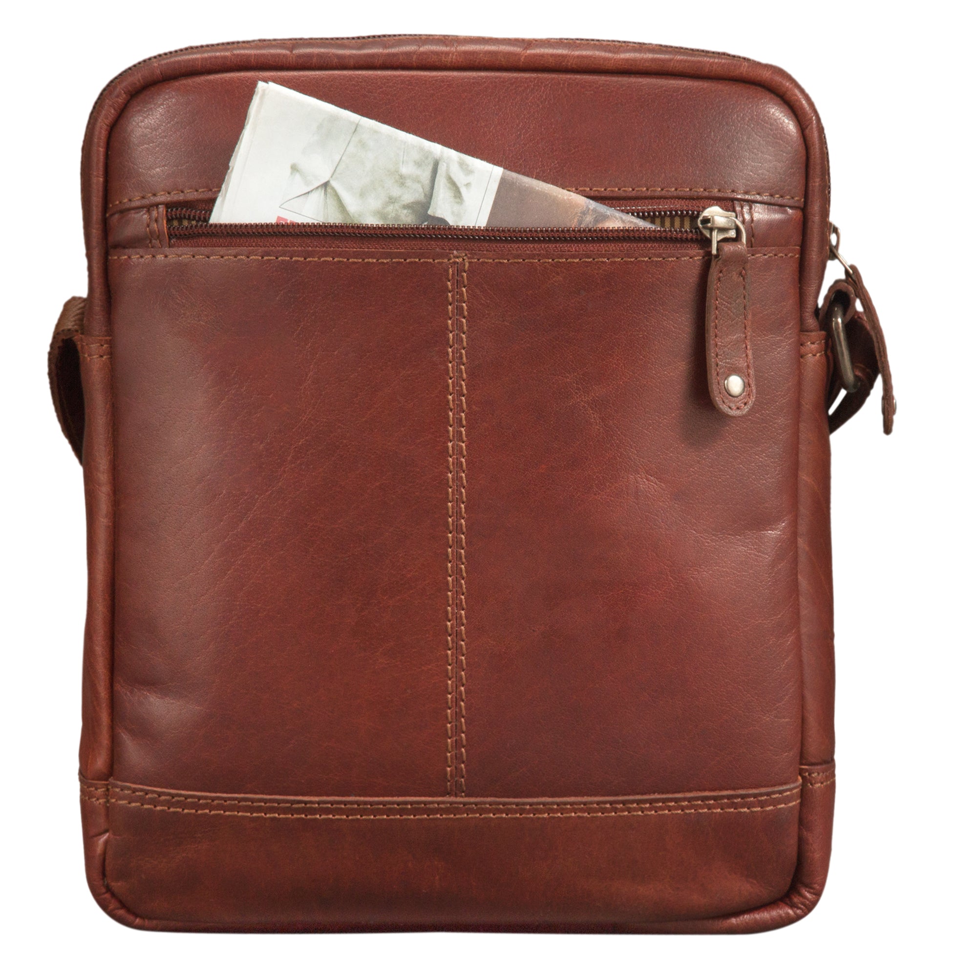 Schultertasche klein Leder braun