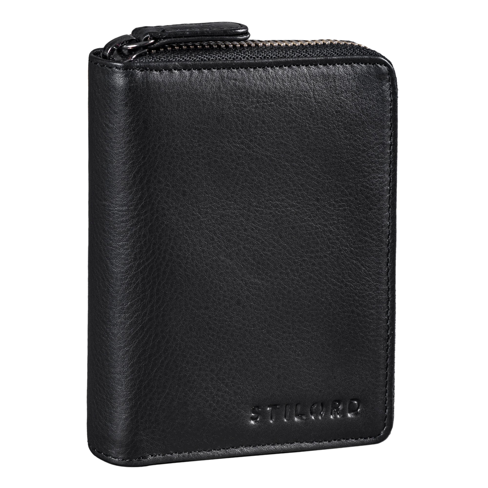 Schwarzes Leder Portemonnaie RFID