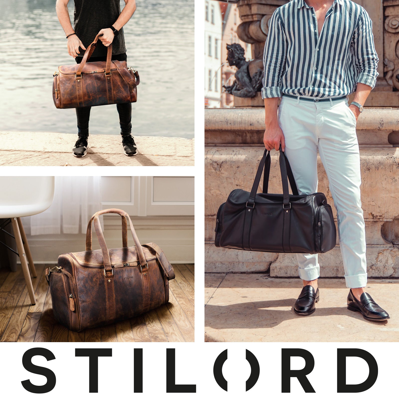 Große Schultertasche Leder zum Reisen 