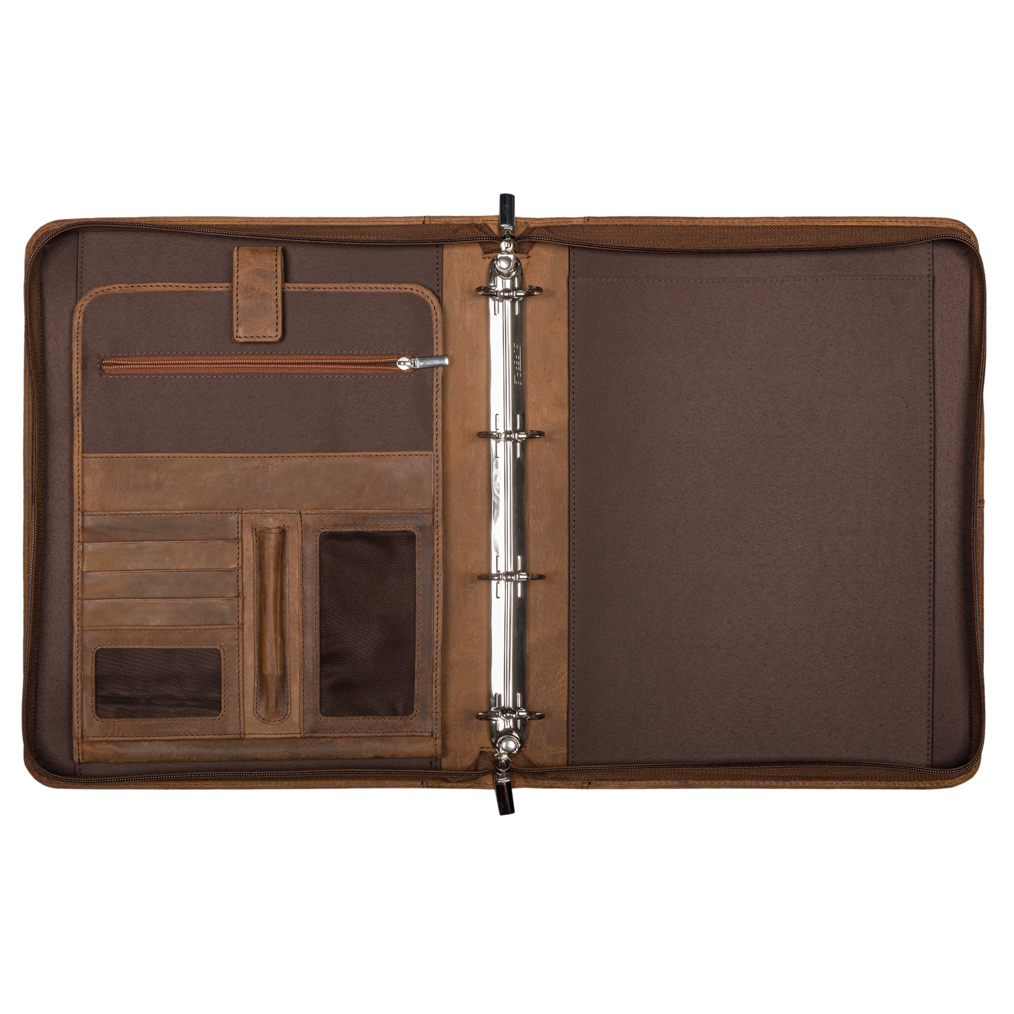 Leder Organizer Mappe braun