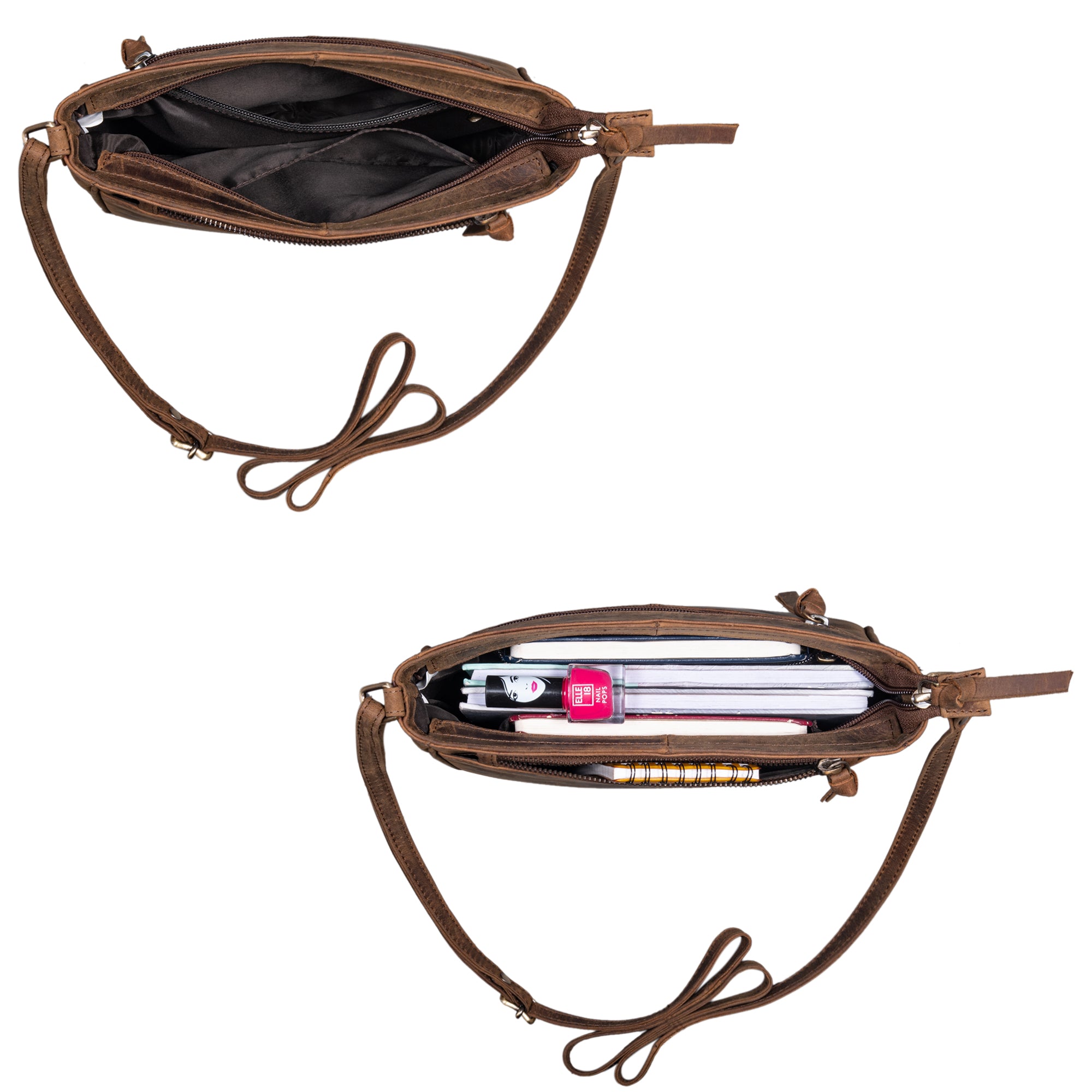 Braune ledertasche für freizeit ausgehen party