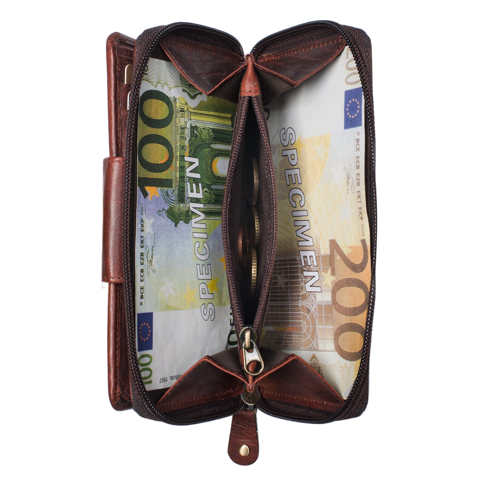 Portemonnaie Leder dunkel braun