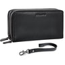 Leder Portemonnaie und Handgelenktasche RFID schwarz