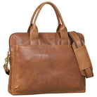 Minimalistische flache Tasche aus echtem Leder braun
